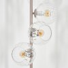 Lampadaire Koyoto à six abat-jour ronds en verre cannelé clair, hauteur 160 cm