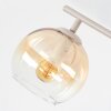 Plafonnier Koyoto à 4 lumières avec barre courbée, verre ambre et clair
