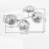 Plafonnier moderne Koyoto à trois abat-jour sphériques en verre fumé, chrome et ambre