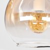 Applique murale moderne Koyoto à trois abat-jour en verre fumé, ambre et clair