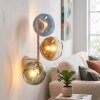 Applique murale moderne Koyoto, 3 lumières avec abat-jour sphériques bleus en verre
