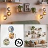 Applique murale Koyoto moderne en set de 2, à 3 abat-jour en verre coloré