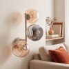 Applique murale moderne Koyoto à trois abat-jour ronds en verre chrome, fumé et ambre