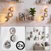Applique murale moderne Koyoto, lot de 2, trois abat-jour ronds fumés verticaux