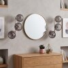 Applique murale Koyoto, lot de 2, 3 abat-jour en verre fumé cannelé près d’un miroir