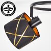 Plafonnier moderne Opatija à trois abat-jour coniques noirs à motifs dorés orientables