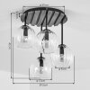 Plafonnier moderne Koyoto à 4 lumières, grappe d’abat-jour en verre fumé