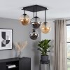 Plafonnier Gastor moderne à 4 lumières, grappe en verre ambré et fumé