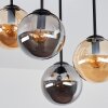 Plafonnier Gastor moderne à 4 lumières, grappe en verre ambré et fumé