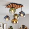 Suspension moderne à 5 lumières Koyoto, abat-jour en verre bleu, vert, doré, clair
