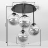 Plafonnier moderne Chehalis en grappe à 4 abat-jour ronds en verre clair, ø 15 cm