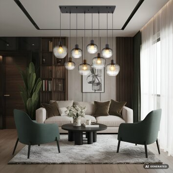 Toy NOWA suspension multiple 8 lumières, longueur 110 cm pour salle à manger et salon