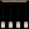 NOWA Run suspension à 4 flammes, luminaire suspendu E27, 88 cm pour salle à manger