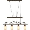 NOWA Venezia suspension feuillage 4 lumières E14 réglable, longueur 72 cm