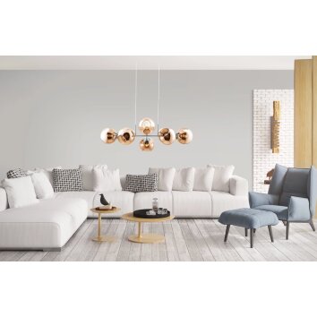 NOWA Pilar suspension à globes réglable, 8 lumières, longueur 38 cm