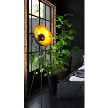NOWA Timo lampadaire trépied salon abat-jour rond E27 40 W hauteur 153,5 cm
