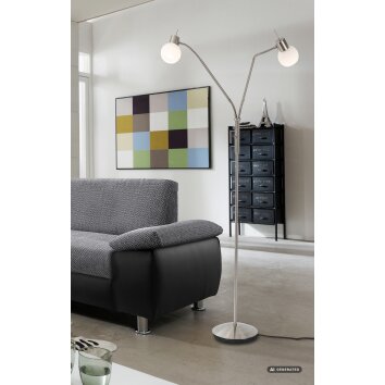 NOWA Loxy lampadaire de lecture à double bras, moderne, 2 lumières, douille E14