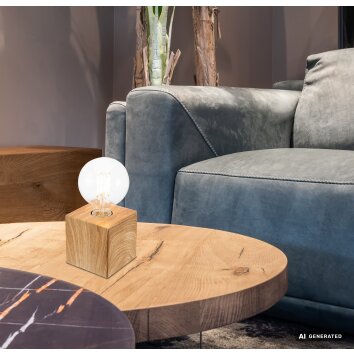 NOWA Leonie lampe de table carrée, lampe de chevet, douille E27, design moderne