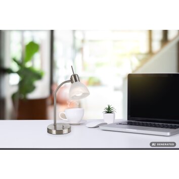 NOWA Daytona lampe de bureau E14 430 lm 3000 K avec interrupteur, Ø 20 cm, hauteur 30 cm