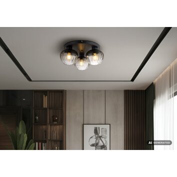 NOWA Toy lustre de plafond moderne 3 flammes rond E27 diamètre 45 cm salon