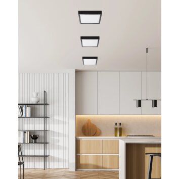 NOWA Puccy plafonnier LED carré moderne ultra-plat pour cuisine 3000 K 1500 lm 15 W