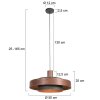 Steinhauer Flinter suspension ronde moderne, luminaire suspendu E27 longueur 50 cm