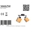 Steinhauer Bambus plafonnier double spot E14 moderne, à 2 lampes orientables