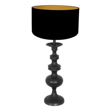 Steinhauer Lampe à poser orientale Lyons avec pied sculptural tourné et abat-jour doré
