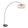 Steinhauer Solva lampadaire arc salon E27 réglable, abat-jour ajouré, 185 cm