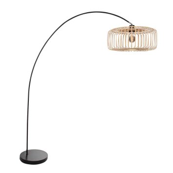 Steinhauer Solva lampadaire arc salon E27 réglable, abat-jour ajouré, 185 cm