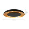 Steinhauer Plafonnier rond LED Golden Veil, forme plate, 2700 Kelvin blanc chaud