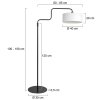 Steinhauer Bloeba lampadaire sur pied de lecture arqué, bras orientable, 165 cm