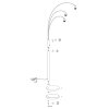 Steinhauer Sparkled Light lampadaire arqué sur pied 3 lumières moderne avec interrupteur