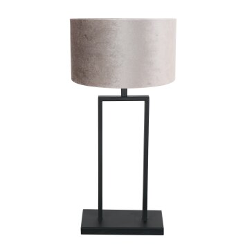 Steinhauer Lampe à poser Stang classique, structure rectangulaire, abat-jour argenté