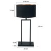 Steinhauer Stang lampe à poser moderne à abat-jour cylindrique, pied rectangulaire