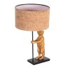 Steinhauer Lampe à poser Animaux avec ours décoratif, abat-jour beige moderne, dimmable