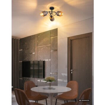 Globo Milley plafonnier spot 3 spots moderne ø 43 cm pour salon et cuisine