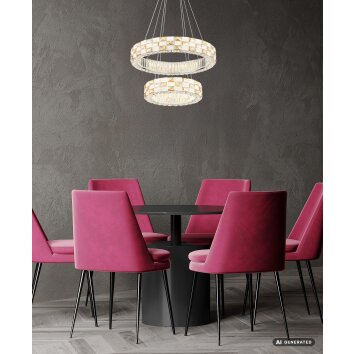 Globo Lidia lustre LED design moderne à deux anneaux pour salon et salle à manger