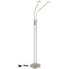Globo Silvio lampadaire LED de salon à 2 spots, liseuse sur pied moderne