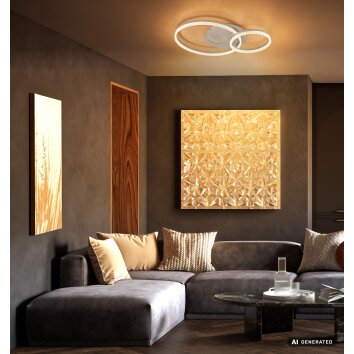 Globo Sanford plafonnier LED à anneaux luminaire de plafond moderne pour salon
