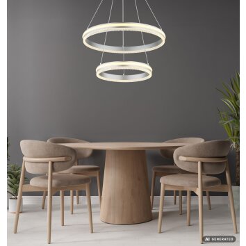 Globo Francine suspension LED moderne à double anneau avec télécommande 60 cm