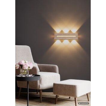 Globo Rojas applique murale LED carrée au design moderne à éclairage haut et bas