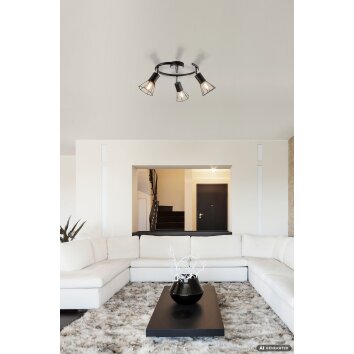 NOWA Toni plafonnier à 3 spots, luminaire de plafond E14 pour salon et cuisine