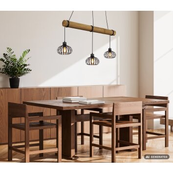 Globo Caldwell suspension pour salle à manger, luminaire suspendu, 3 flammes E27