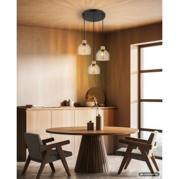 Globo Swanson suspension 3 lumières ronde moderne E27 pour salle à manger et cuisine