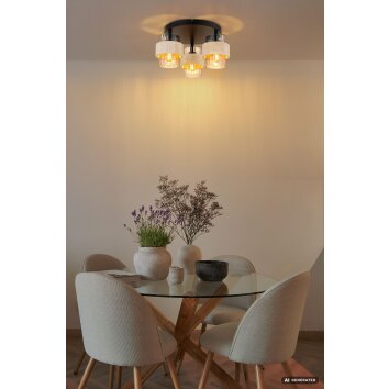 Globo Daren plafonnier rond 3 lumières E27 moderne pour salle à manger et salon