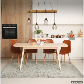 Globo Berti suspension linéaire industrielle à 4 lampes, luminaire pour espace repas