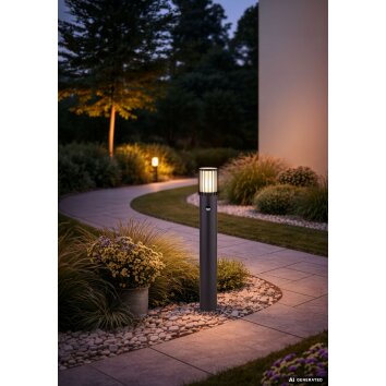 Globo Mervin borne lumineuse extérieure de jardin avec détecteur de mouvement