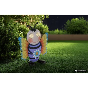 Globo FLAUGI lampe solaire papillon LED de jardin 6 W 3000 K pour extérieur avec interrupteur