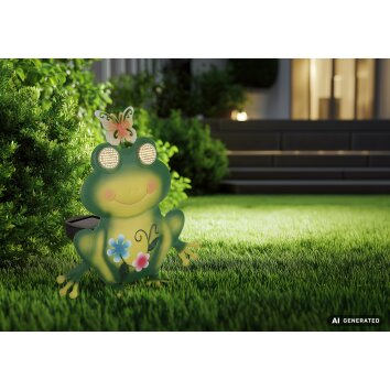 Globo FLAUGI lampe solaire de jardin décorative grenouille à couronne LED pour extérieur